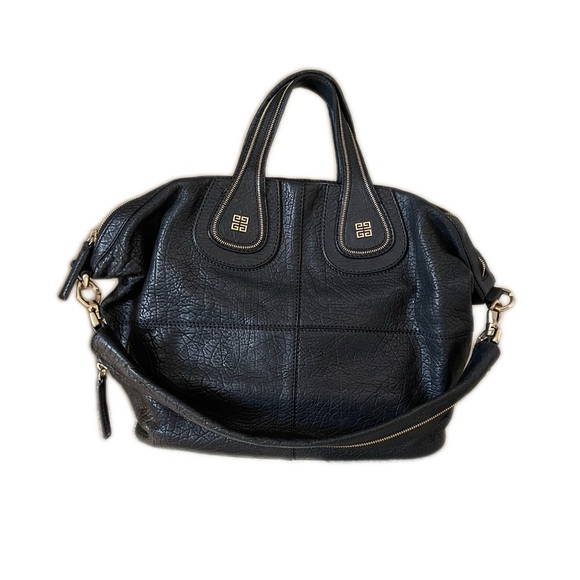 Givenchy Nightingale Medium Black Leather Satchel Bag - Picture 1 of 13